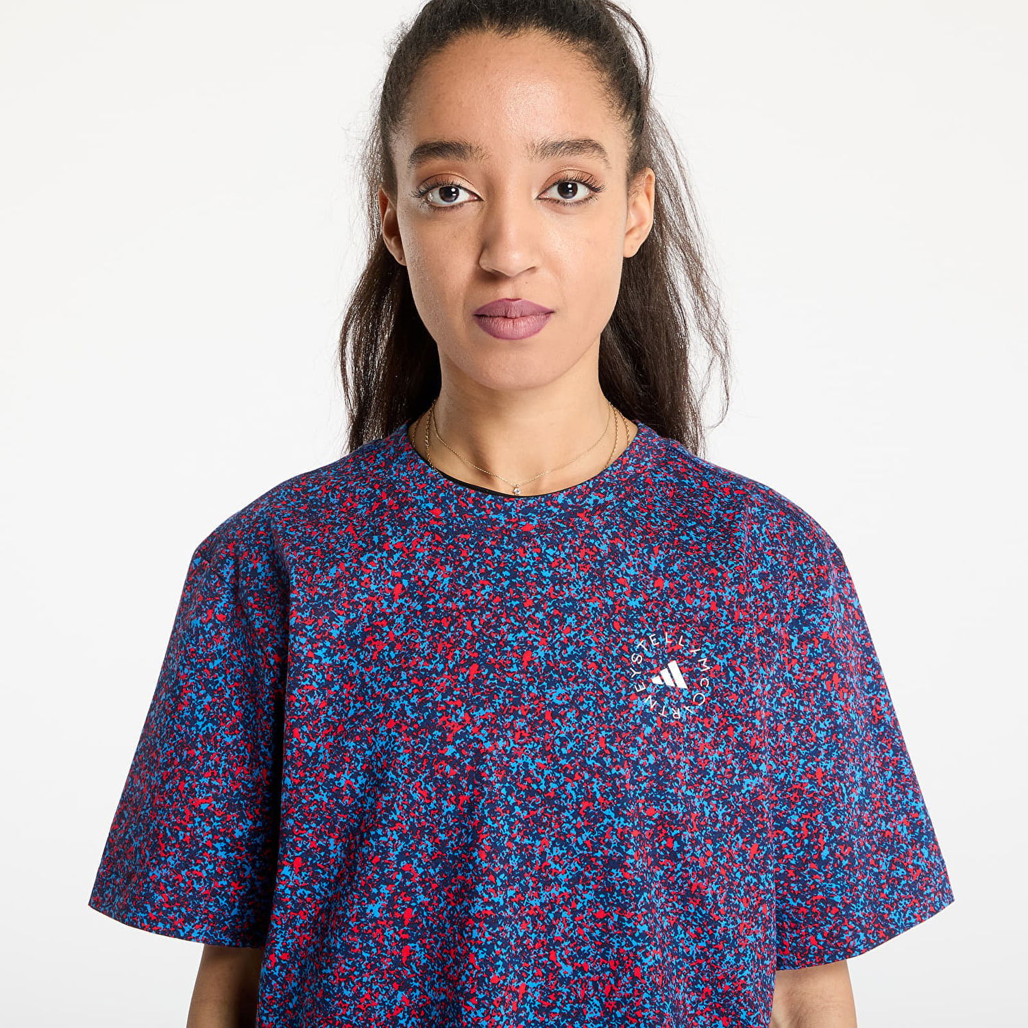 Tričko adidas Performance adidas by Stella McCartney Printed Loose T-Shirt Modrá | JJ0083, 1