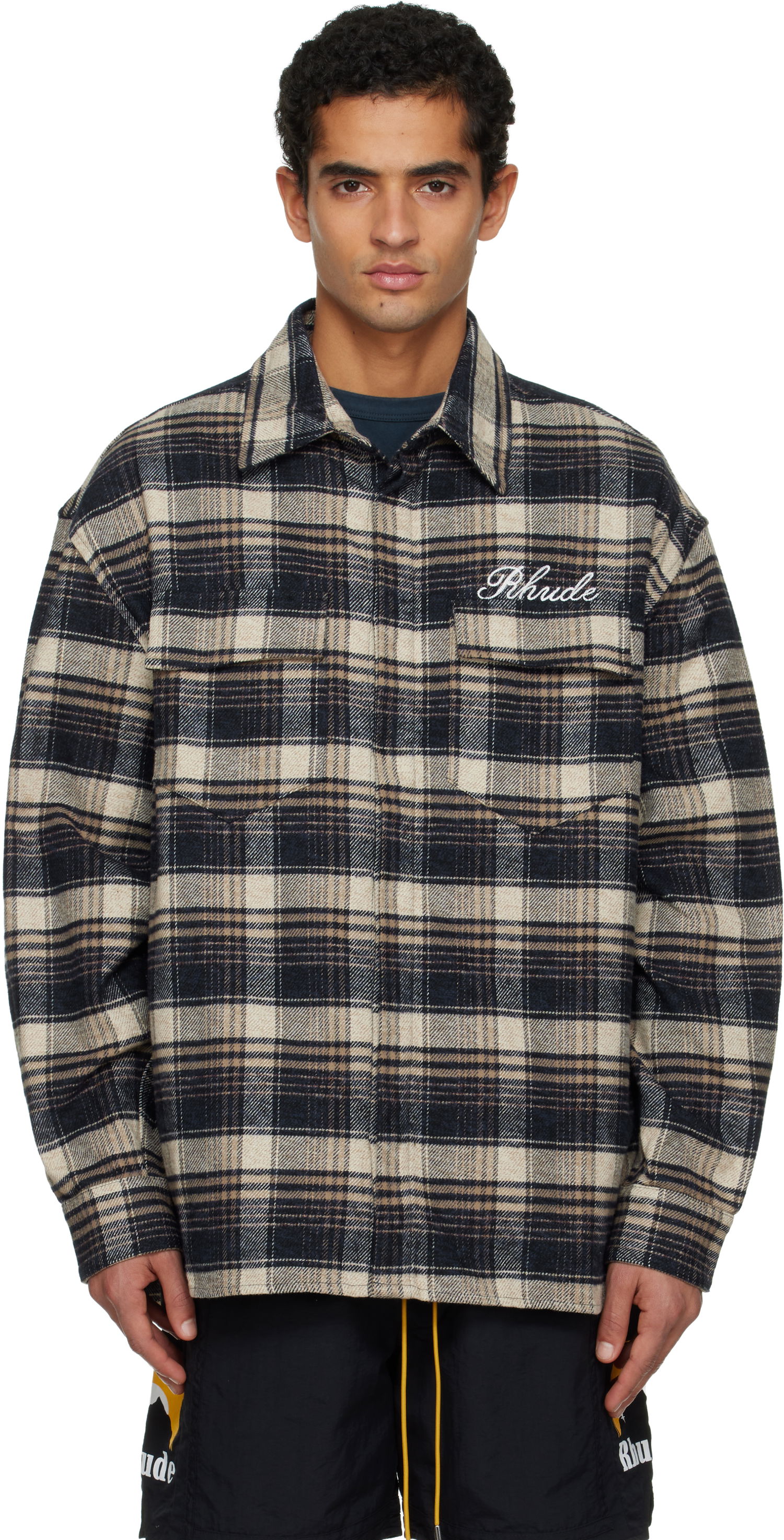 Košeľa Rhude 'Rhude' Script Flannel Shirt Rôznofarebný | RHFW25ST03012, 0