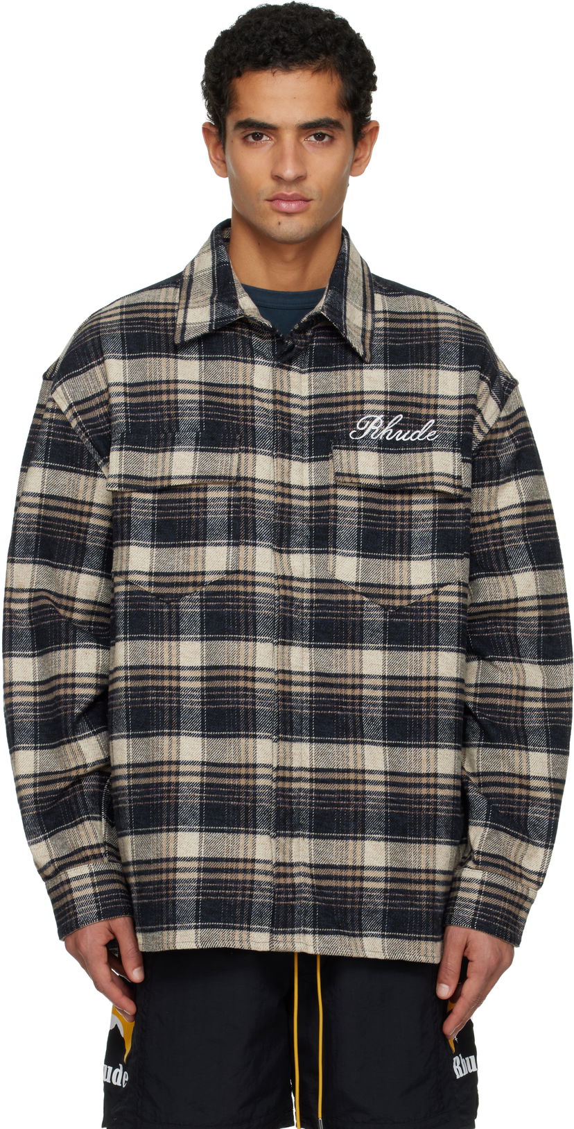 Košeľa Rhude 'Rhude' Script Flannel Shirt Rôznofarebný | RHFW25ST03012