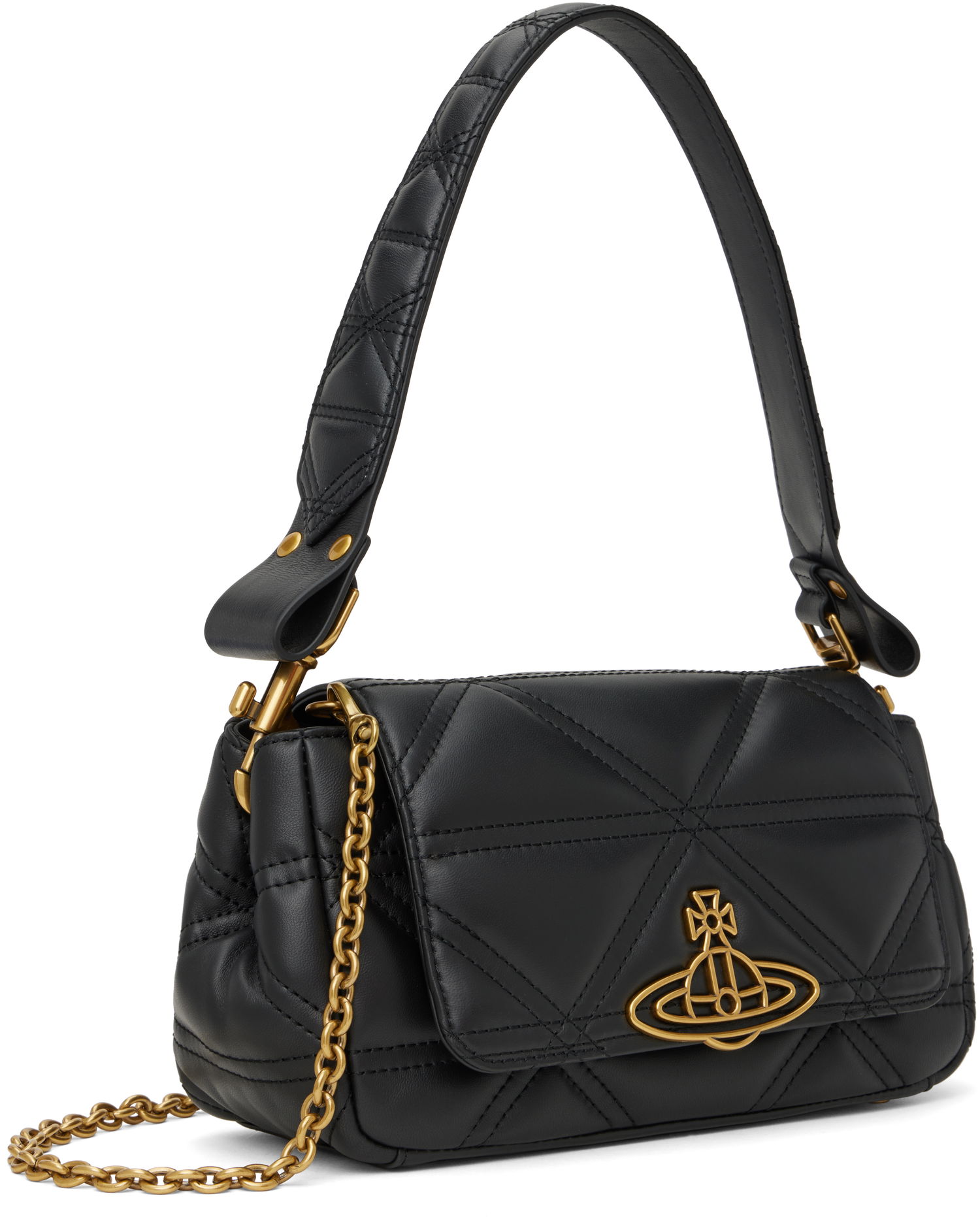 Taška cez rameno Vivienne Westwood Vivienne Westwood Hazel Medium Quilted Shoulder Bag Čierna | 4602000LW-L006U-, 1