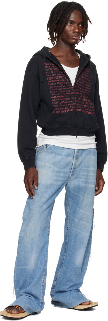 Mikina VETEMENTS VETEMENTS 'Fuck' Fitted Zip-Up Hoodie Čierna | UH76ZU660B, 3
