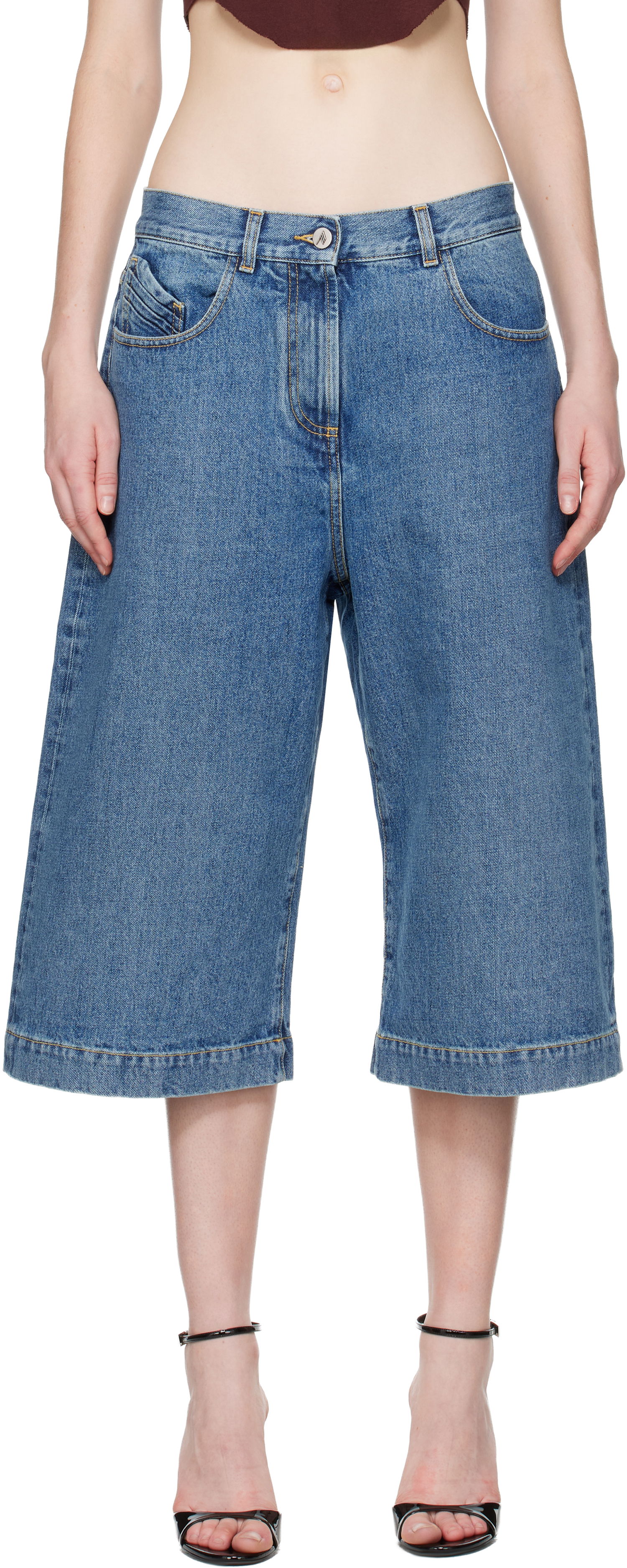 Šortky The Attico The Attico Washed Denim Shorts Modrá | 251WCQ00012 DDD085AA, 0