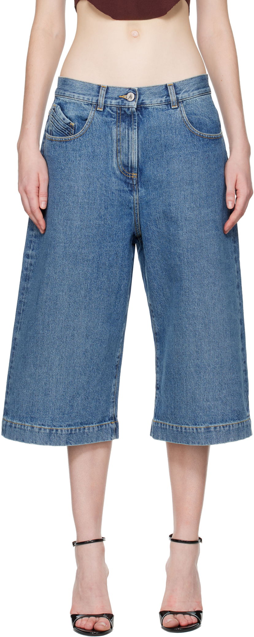 Šortky The Attico The Attico Washed Denim Shorts Modrá | 251WCQ00012 DDD085AA