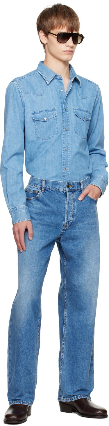 Košeľa Tom Ford TOM FORD Western Denim Shirt Modrá | HDS001-FMC239, 4