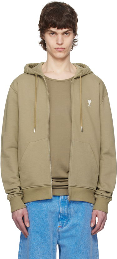 Mikina AMI AMI Paris Ami de Coeur Zip-Up Hoodie Zelené | HSW460.730, 0