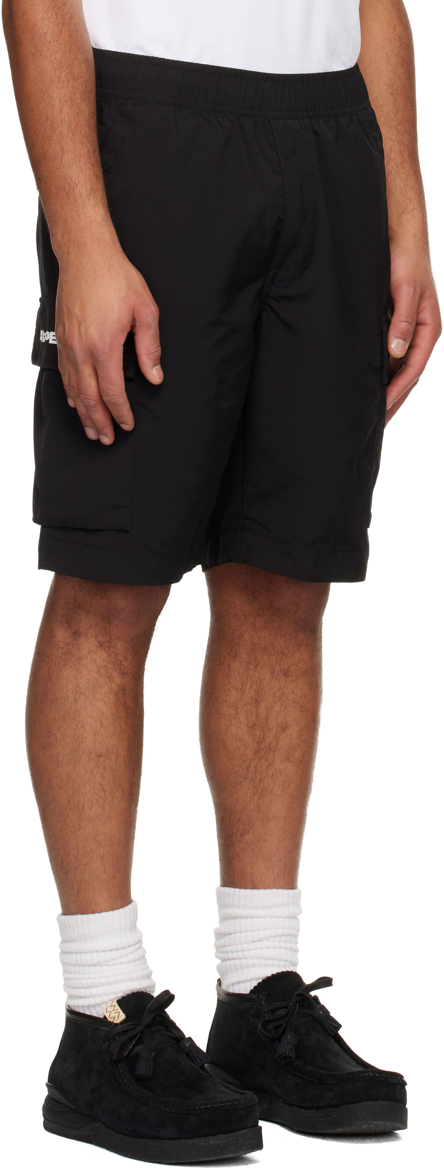 Šortky AAPE by A Bathing Ape 'AAPENOW' Moonface Logo Cargo Shorts Čierna | AAPSPMB672XXNBKX, 1