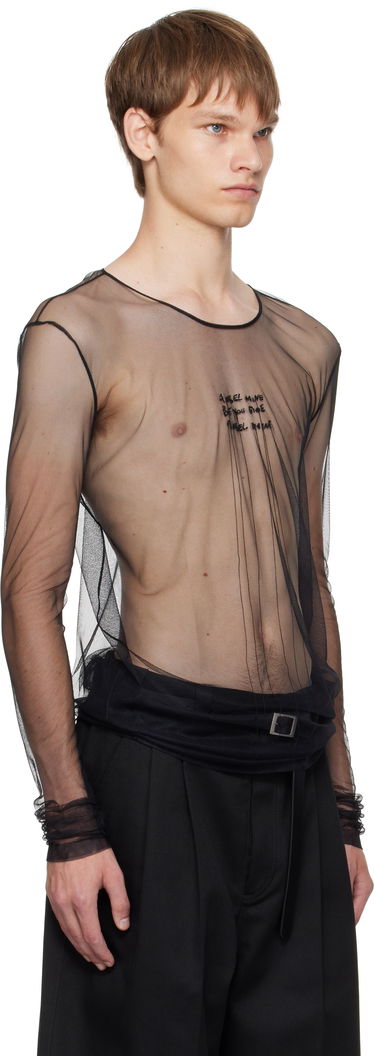 Tričko Ann Demeulemeester Ann Demeulemeester 'Angel Divine' Sheer Long Sleeve T-Shirt Čierna | B0013163-FA585-099, 1