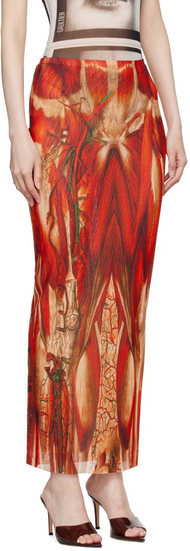 Sukňa Jean Paul Gaultier Jean Paul Gaultier 'The Écorché' Maxi Skirt Červená | 24/30-F-JU124-T554-301540, 1