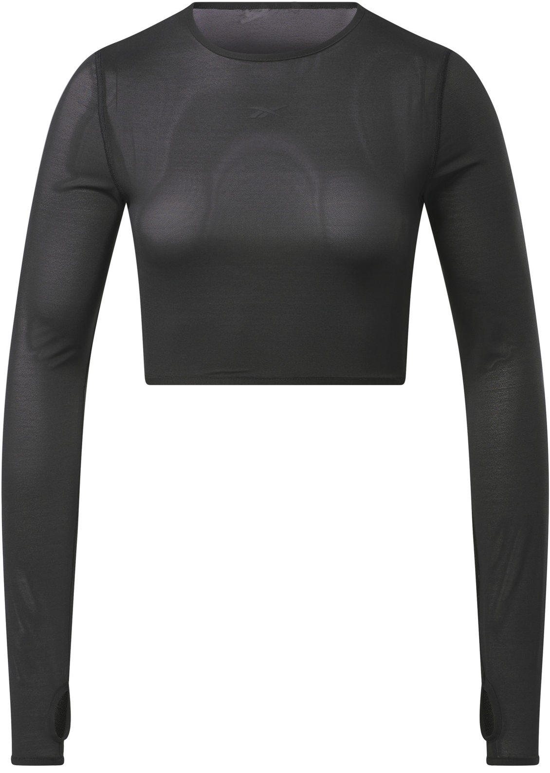 Crop Top Reebok Reebok Studio Mesh Long Sleeve Crop Top Čierna | 100075380, 0