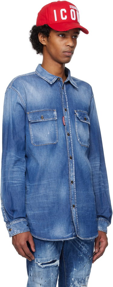 Košeľa DSQUARED2 Dsquared2 Dan Worker Pocket Denim Shirt Modrá | S74DM0904_S30341, 1