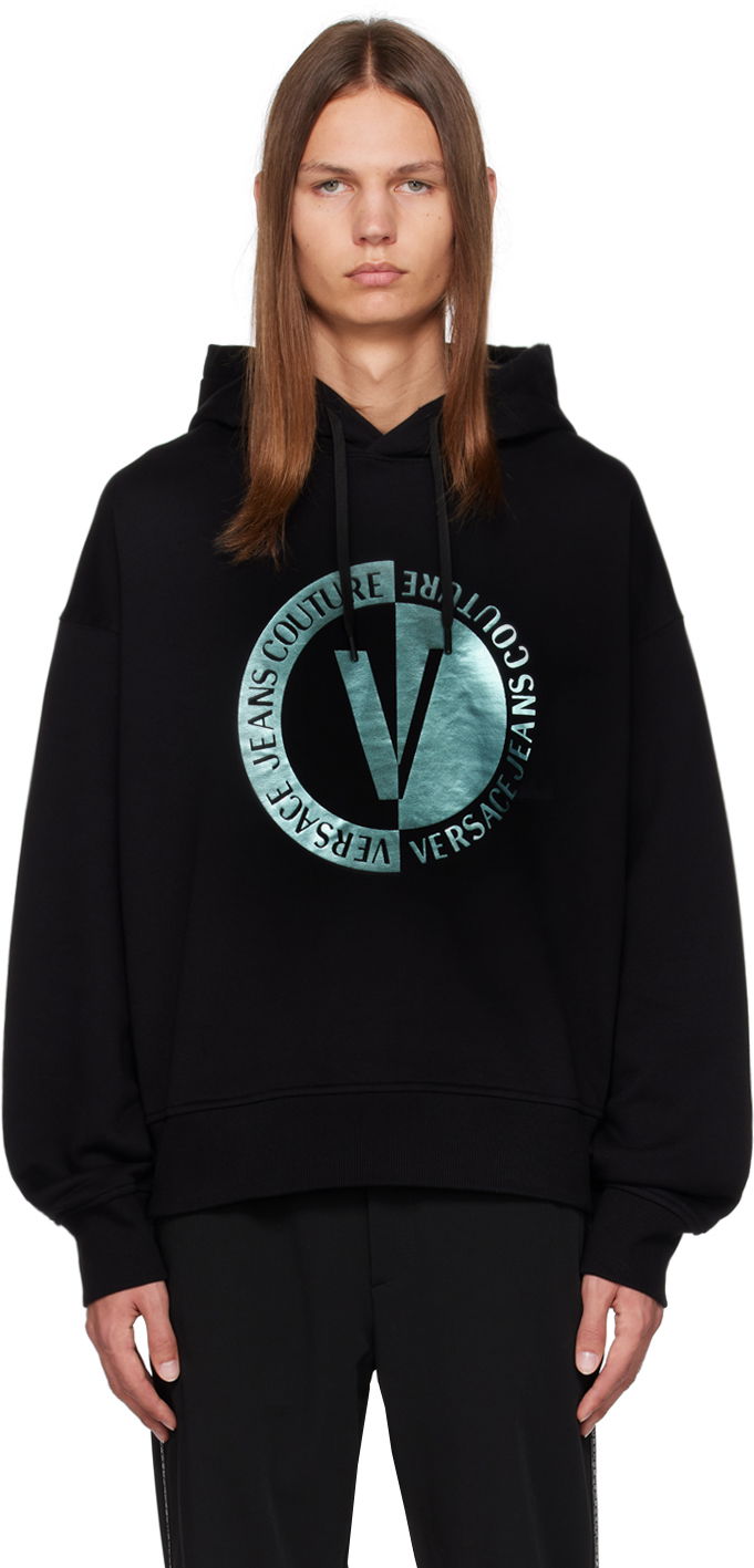Mikina Versace Jeans Couture V-Emblem Hoodie Čierna | E75GAIF05_ECF03F, 0