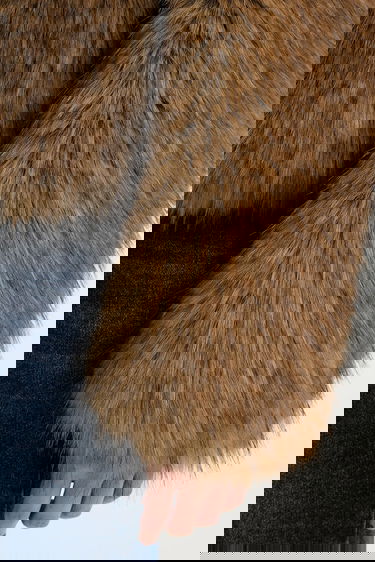 Kabáty STAND STUDIO Cropped Faux Fur Coat Samara Hnedá | 61701.9405, 4