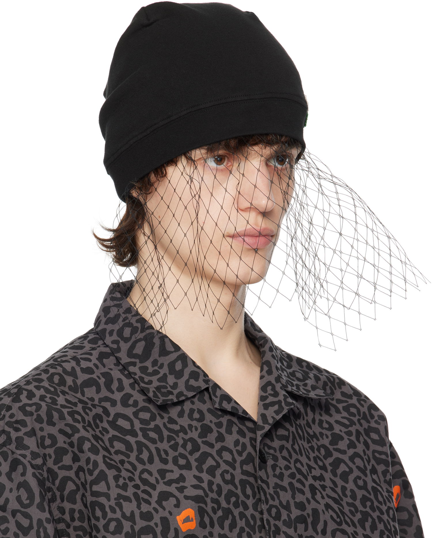 Kulicha UNDERCOVER UNDERCOVER Beaded Appliqué Veil Beanie Čierna | UC1E4H03-1, 1