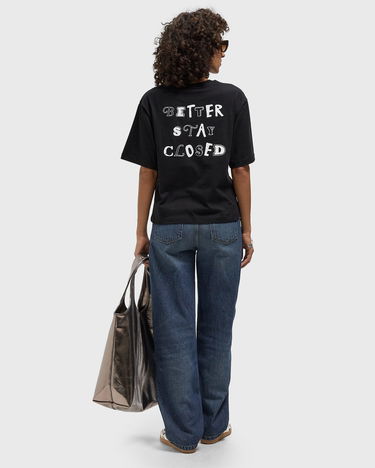Tričko CLOSED Front Text Print T-Shirt Čierna | C95925-44H-PR-100, 1