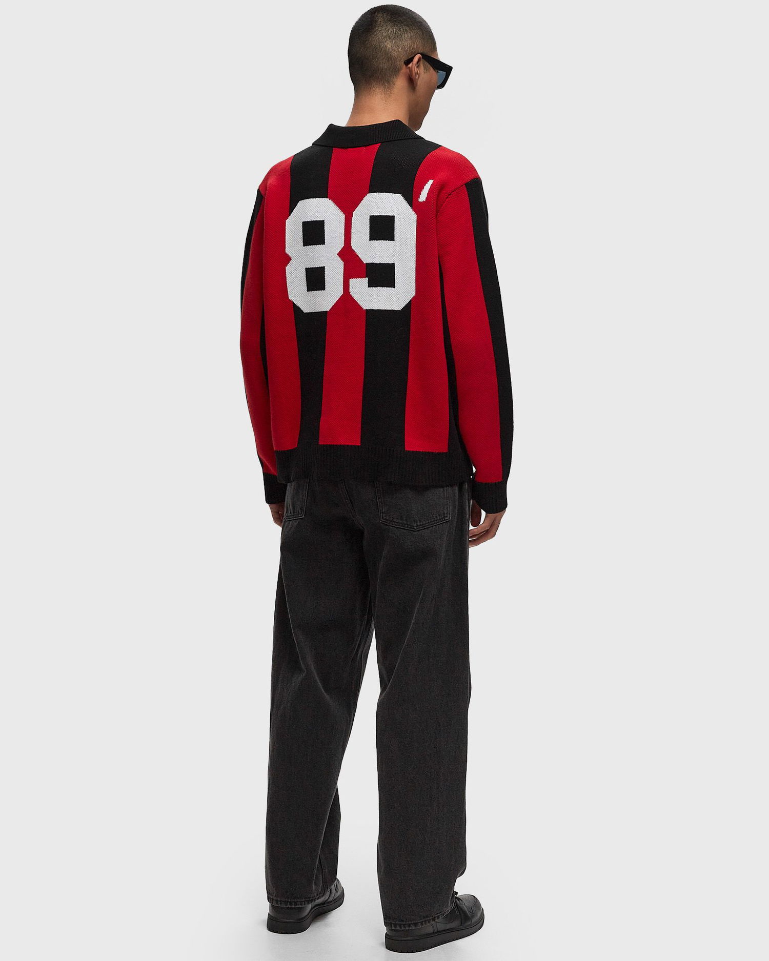 Sveter OBEY Striped Soccer Jersey Sweater Červená | 151000090-RDM, 1