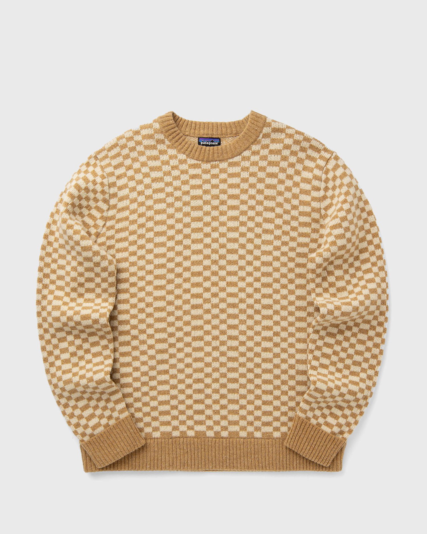 Sveter Patagonia Recycled Wool-Blend Checkered Sweater Béžová | 50655-FTGO, 1