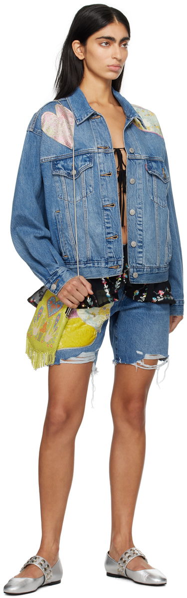 Bunda Anna Sui Patchwork Denim Jacket Modrá | 1224F31, 3