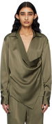 Helmut Lang Relaxed Wrap Satin Blouse