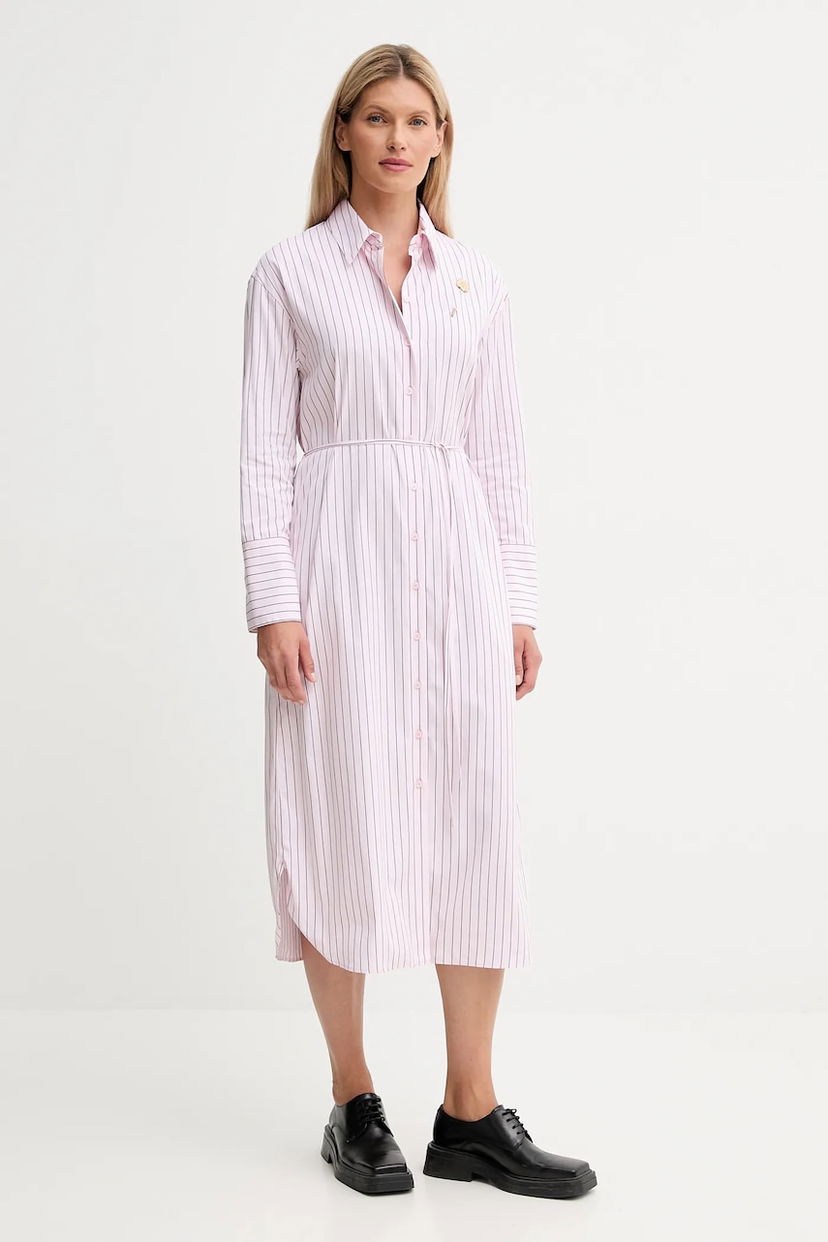 Šaty KENZO Kenzo Midi Shirt Dress Ružová | FF62RO4049LU