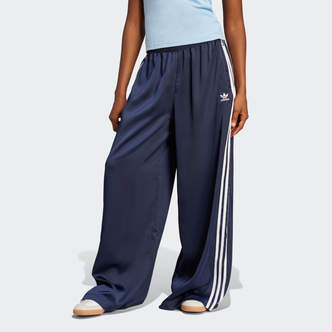 Nohavice adidas Performance Satin Wide Leg Pants Modrá | JD0881, 0