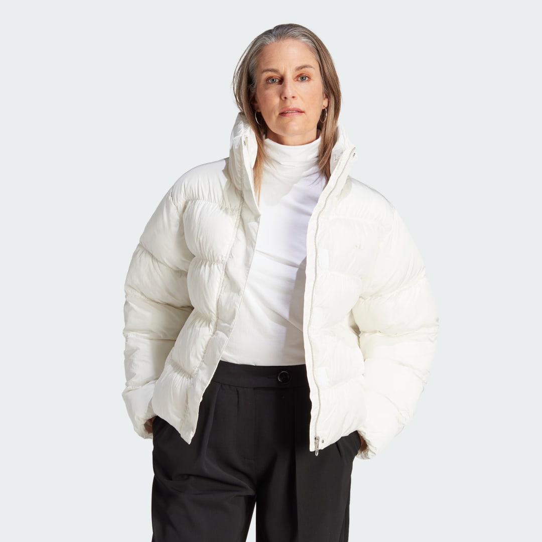 Prešívaná bunda adidas Performance Short Vegan Puffer Jacket Biela | IJ8236, 0