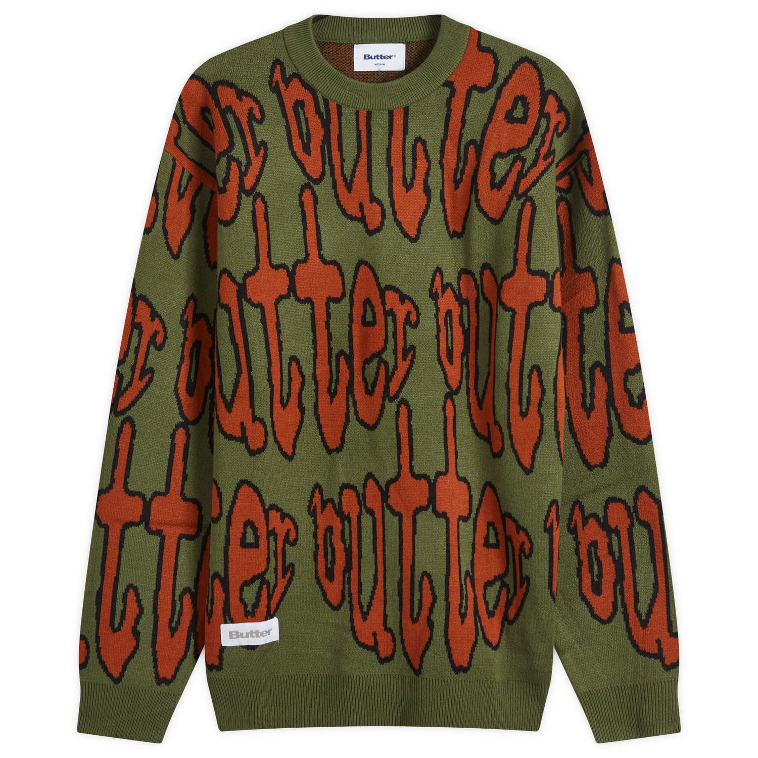 Sveter Butter Goods Green Knit Jumper with Graphic Print Zelené | BGQ4240083-FAT, 0