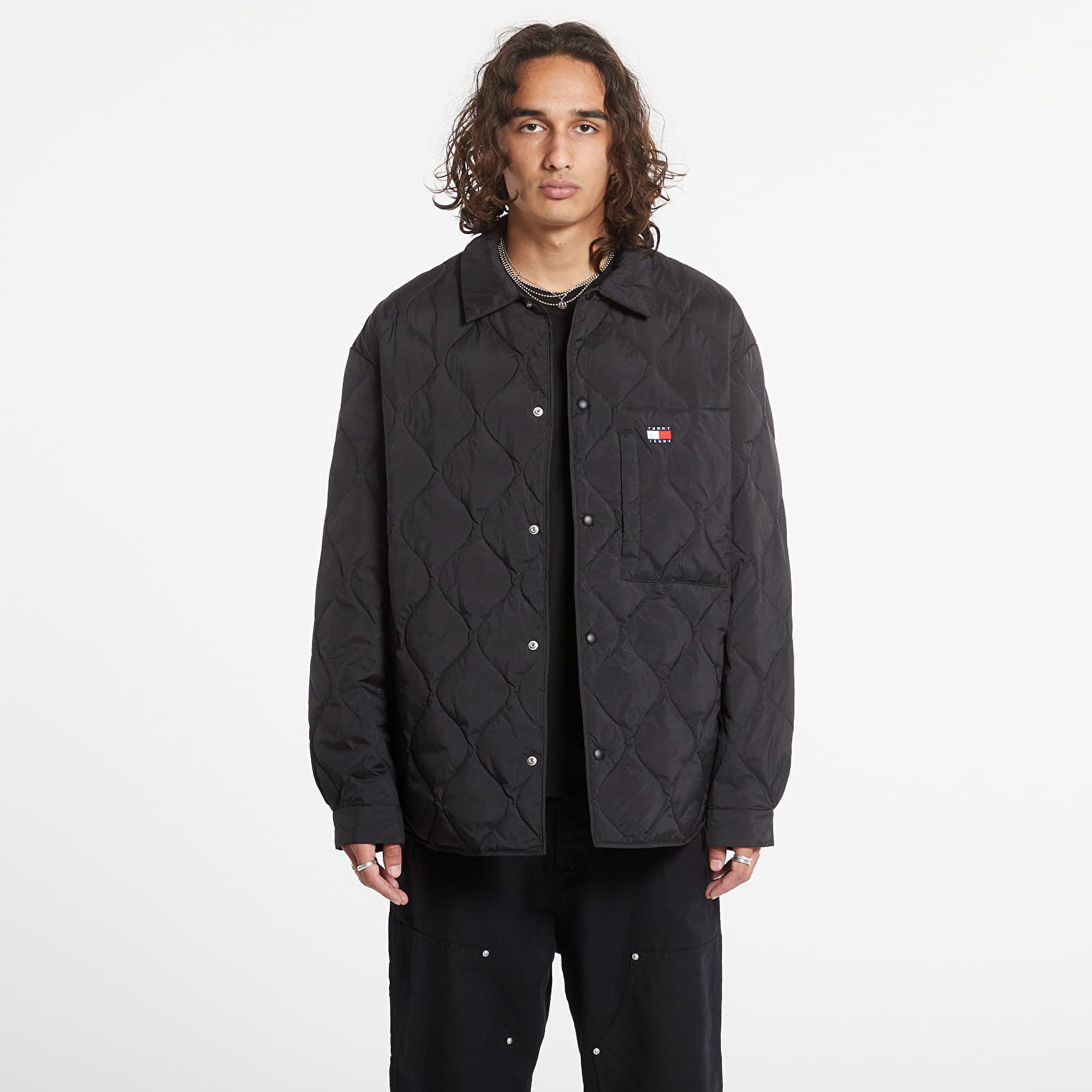 Quilted Shacket Black