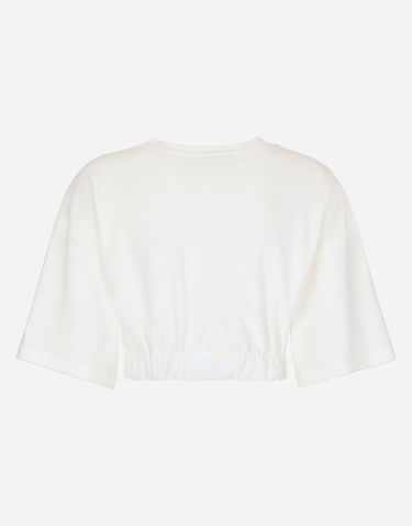 Crop Top Dolce & Gabbana Chenille Top With Logo Biela | F8U45ZGDBZTS9995, 1