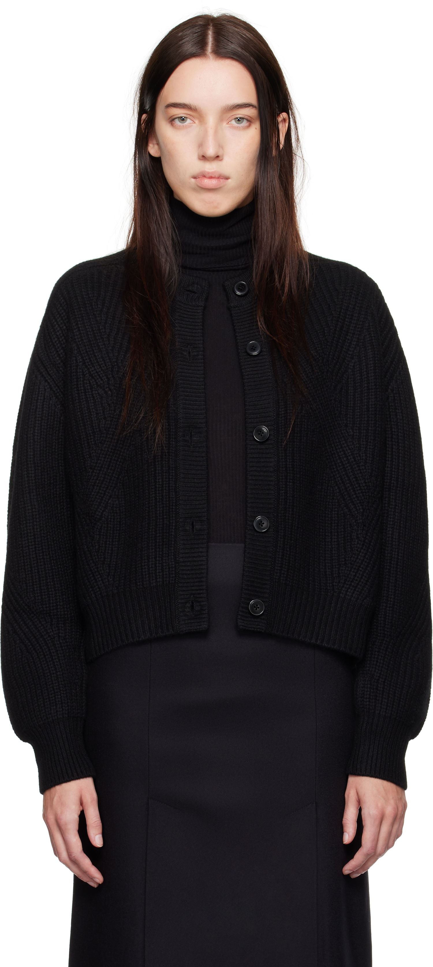 Sveter Loulou de Saison Loulou de Saison Manoa Knit Cardigan Čierna | MANOA, 0