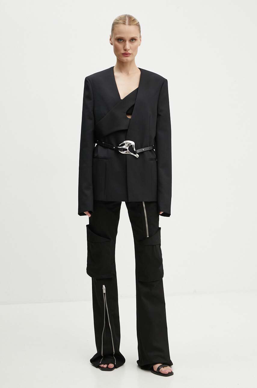 Black Cutout Wool Blazer