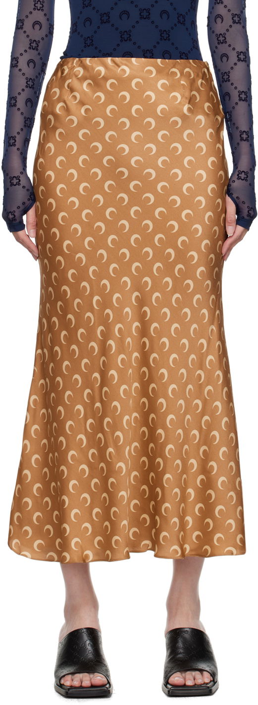 Sukňa Marine Serre Tan All Over Moon Flou Midi Skirt Béžová | WSK070A, 0