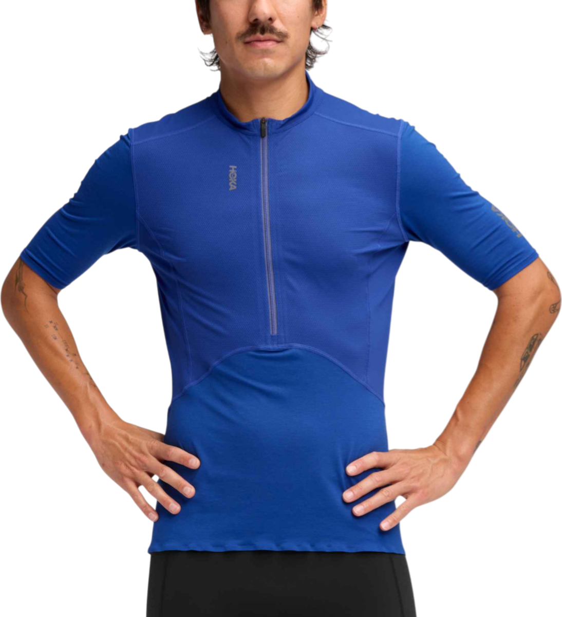 Tričko Hoka One One SkyBreeze Short Sleeve Zip T-Shirt Modrá | 1170232-ult, 0