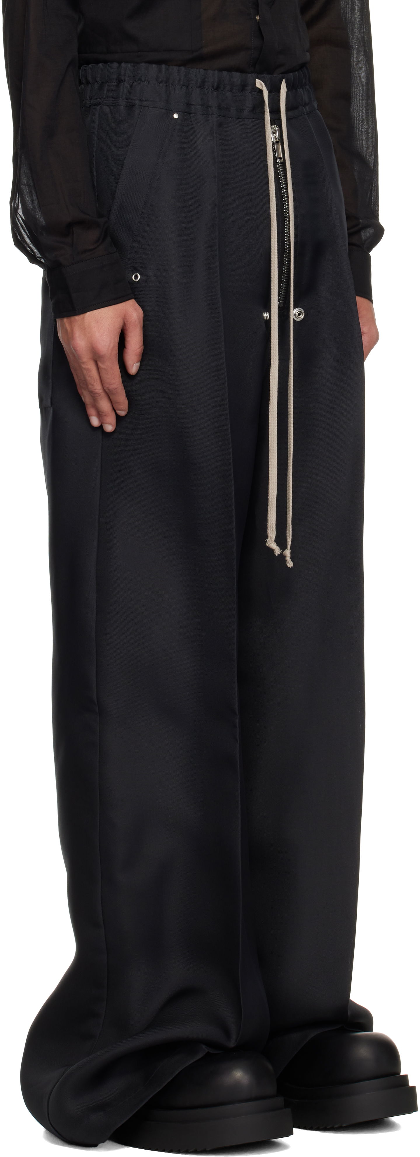 Nohavice Rick Owens Rick Owens Hollywood Bela Wide Leg Trousers Čierna | RR01E5366 SG, 1