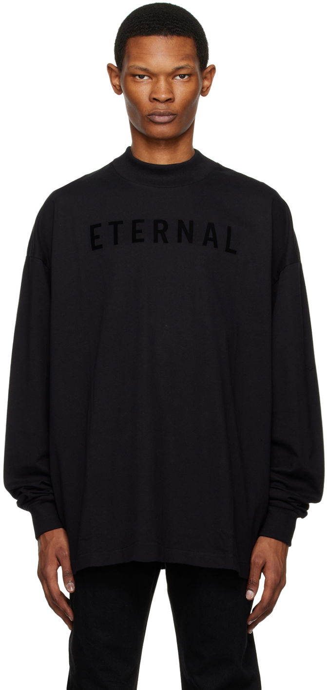 Tričko Fear of God Flocked Long Sleeve T-Shirt Čierna | FGE50-002AJER, 0