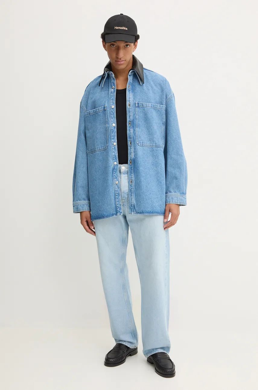 Relaxed Denim Shirt With Classic Collar