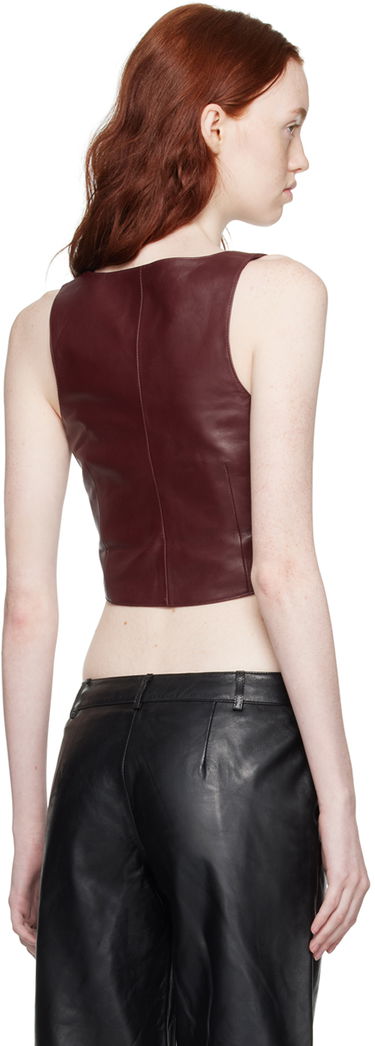 Tielko Miaou Miaou Zola Leather Tank Top Vínová | 7102RLUMB, 2