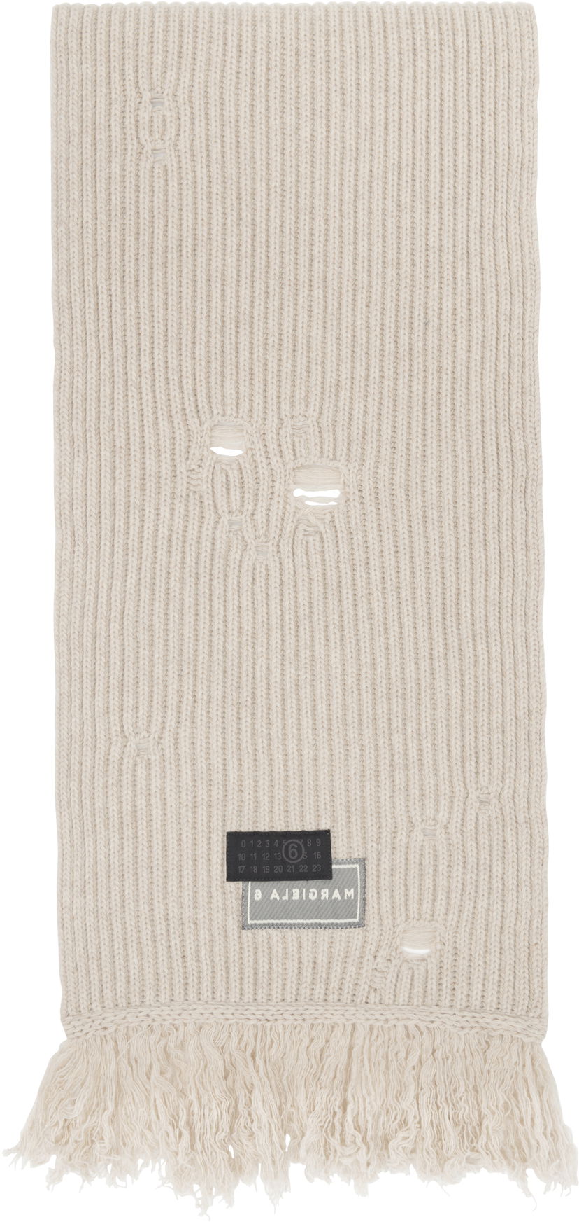 Šál Maison Margiela MM6 Maison Margiela Wool Distressed Fringed Scarf Béžová | S52TE0056 M13138