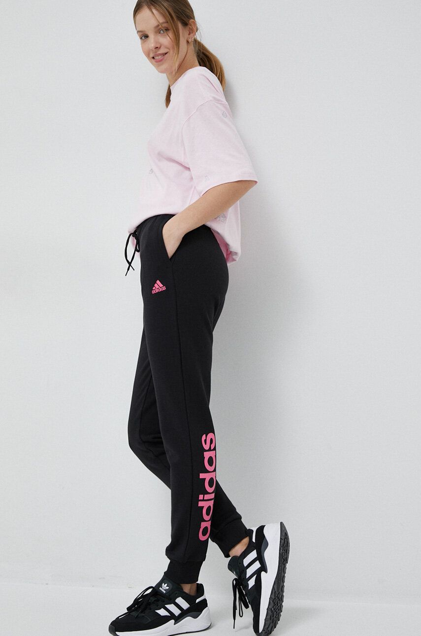 Tepláky adidas Originals Essentials Linear French Terry Cuffed Joggers Čierna | IC6871, 0