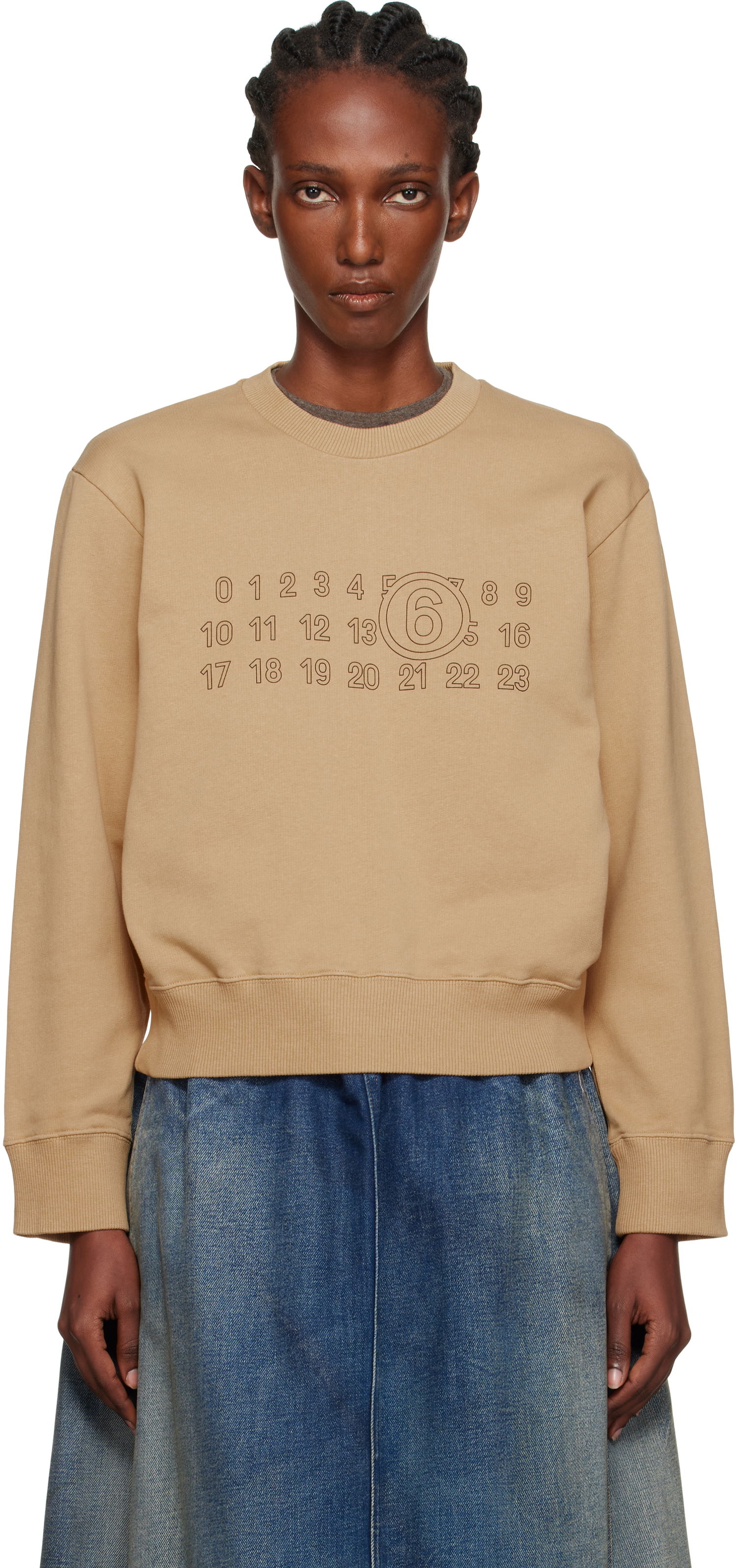 Mikina Maison Margiela MM6 Maison Margiela Printed-Logo Sweatshirt Béžová | S52GU0248 M25025, 0