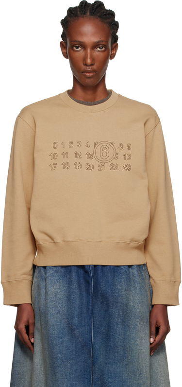 Mikina Maison Margiela MM6 Maison Margiela Printed-Logo Sweatshirt Béžová | S52GU0248 M25025, 0