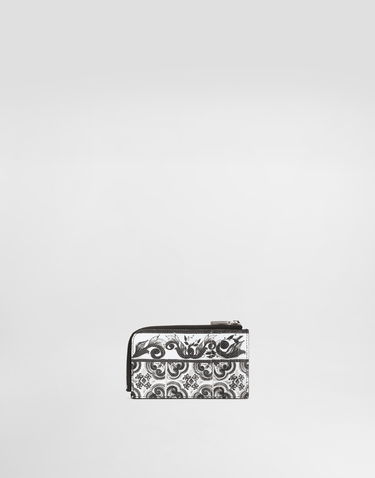 Peňaženka Dolce & Gabbana Dolce & Gabbana Calfskin Majolica Print Card Holder Biela | BP3274AN719IU3TN, 2