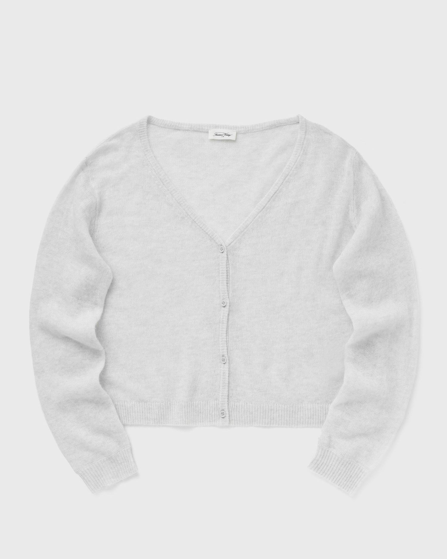 Sveter American Vintage American Vintage Cropped Cardigan Šedá | DUM19AE25-ARCTIQUE-CHINE, 0