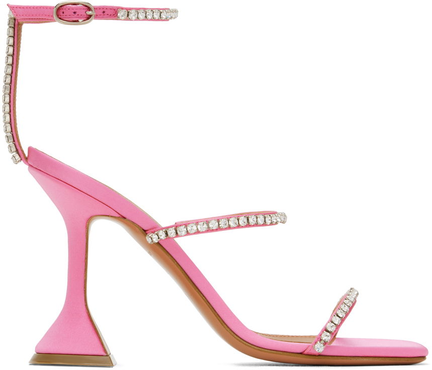 Amina Muaddi Gilda Crystal-Embellished Heeled Sandals