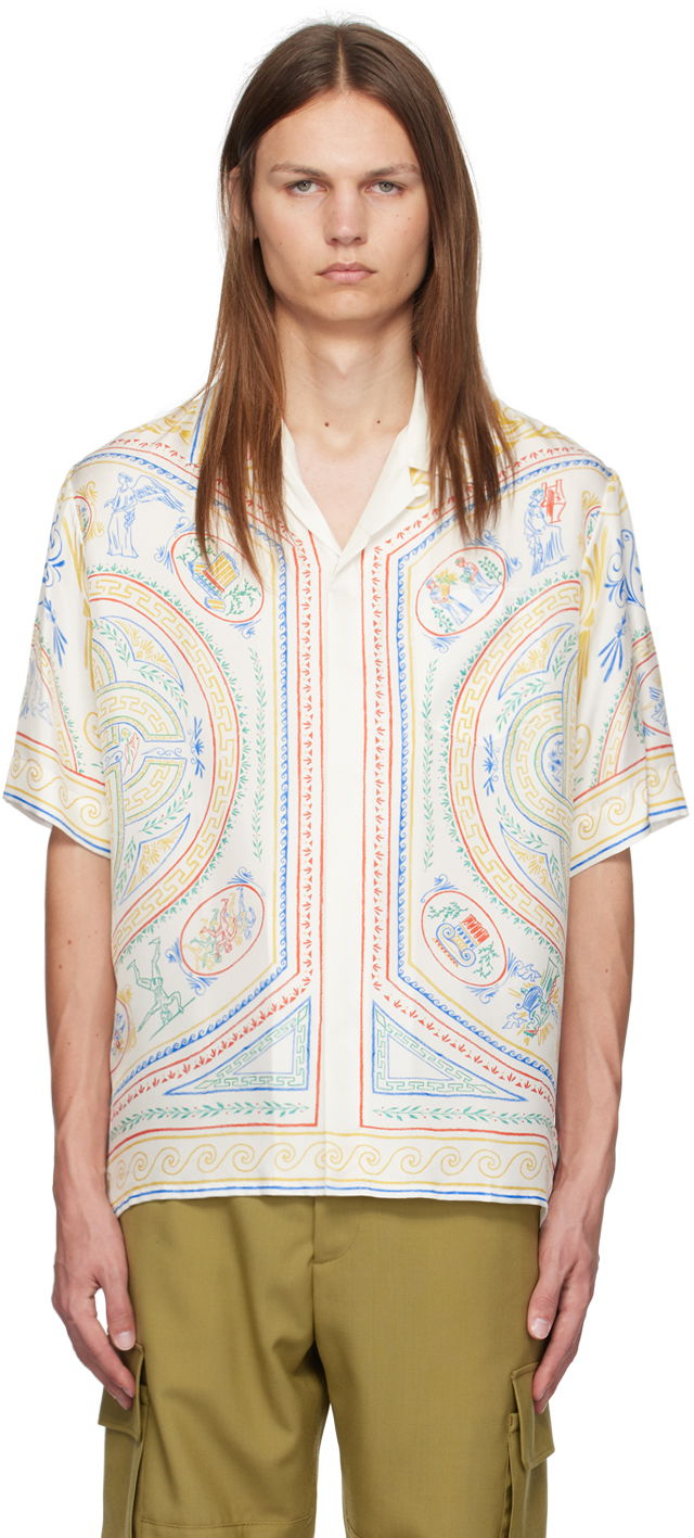 Košeľa Casablanca Multicolor Printed Shirt Biela | U-MF24-SH-003-02