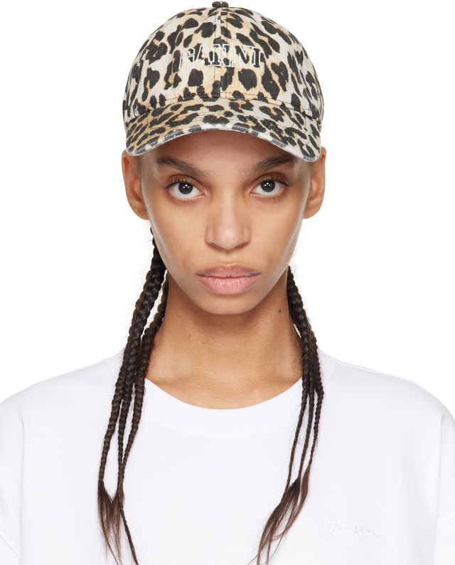 GANNI Leopard Print Baseball Cap
