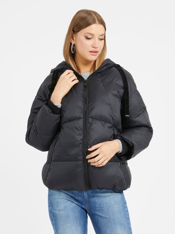 Prešívaná bunda GUESS Hooded Čierna | W3BL21WG0V0, 0