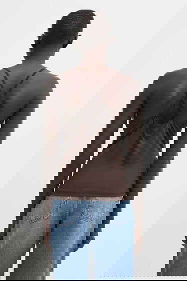 Tielko Samsoe Samsoe SAFAYE V-Neck Camisole Top Hnedá | F10000008, 2