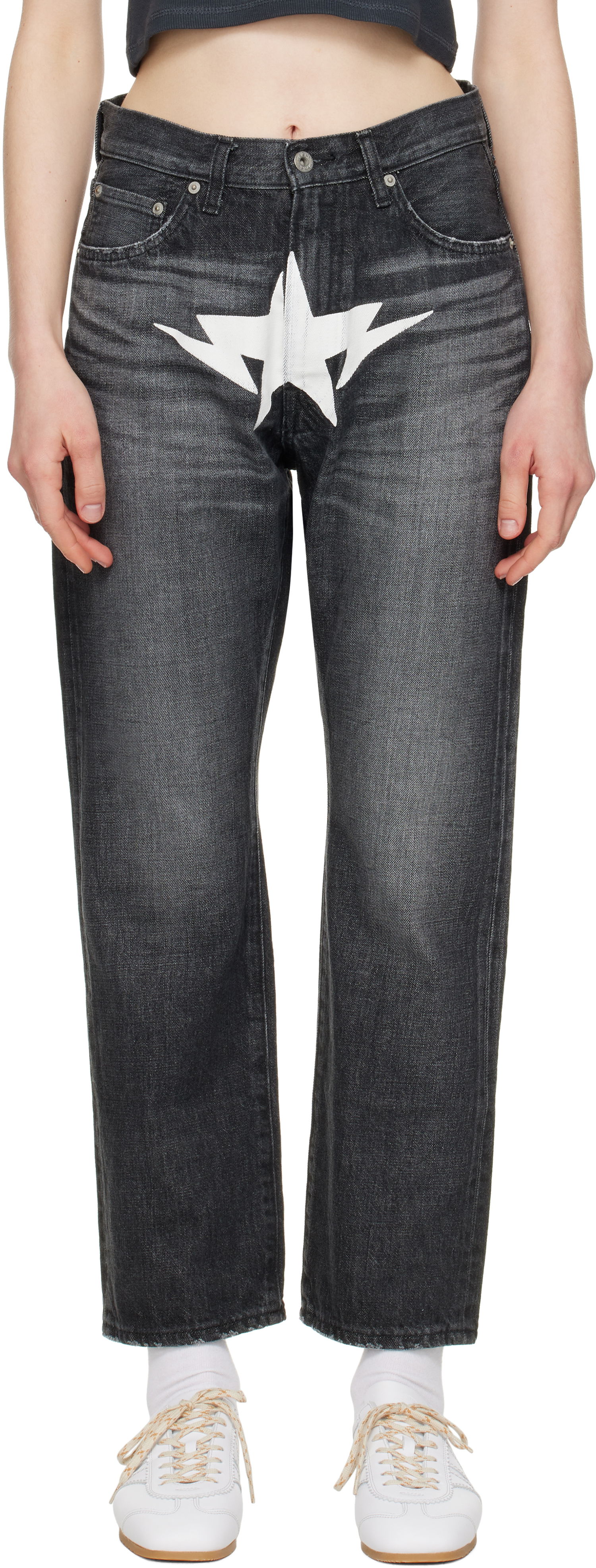 Džínsy BAPE Twin Sta Relaxed Fit Jeans Čierna | 001DPK801003M, 0