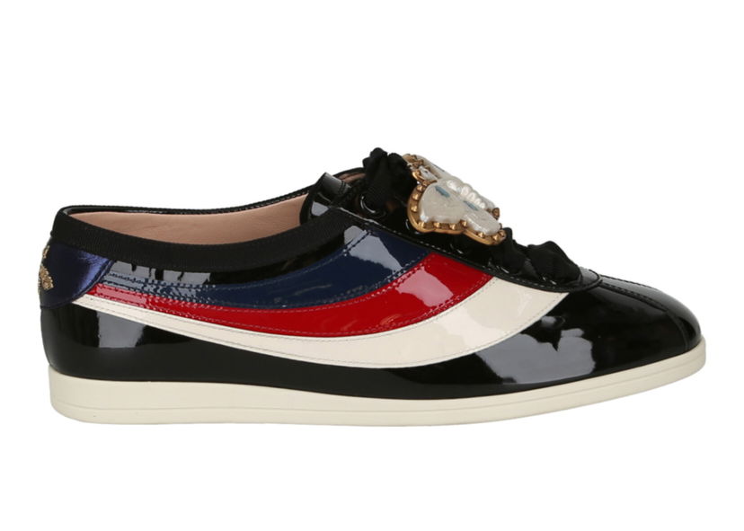 Tenisky a topánky Gucci Falacer Sneakers Black Vernice Crystal (Women's) Čierna | 493687 0B910 1082