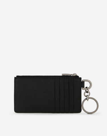 Peňaženka Dolce & Gabbana Calfskin Card Holder With Ring And Logo Tag Čierna | BP2524AG21980999, 2